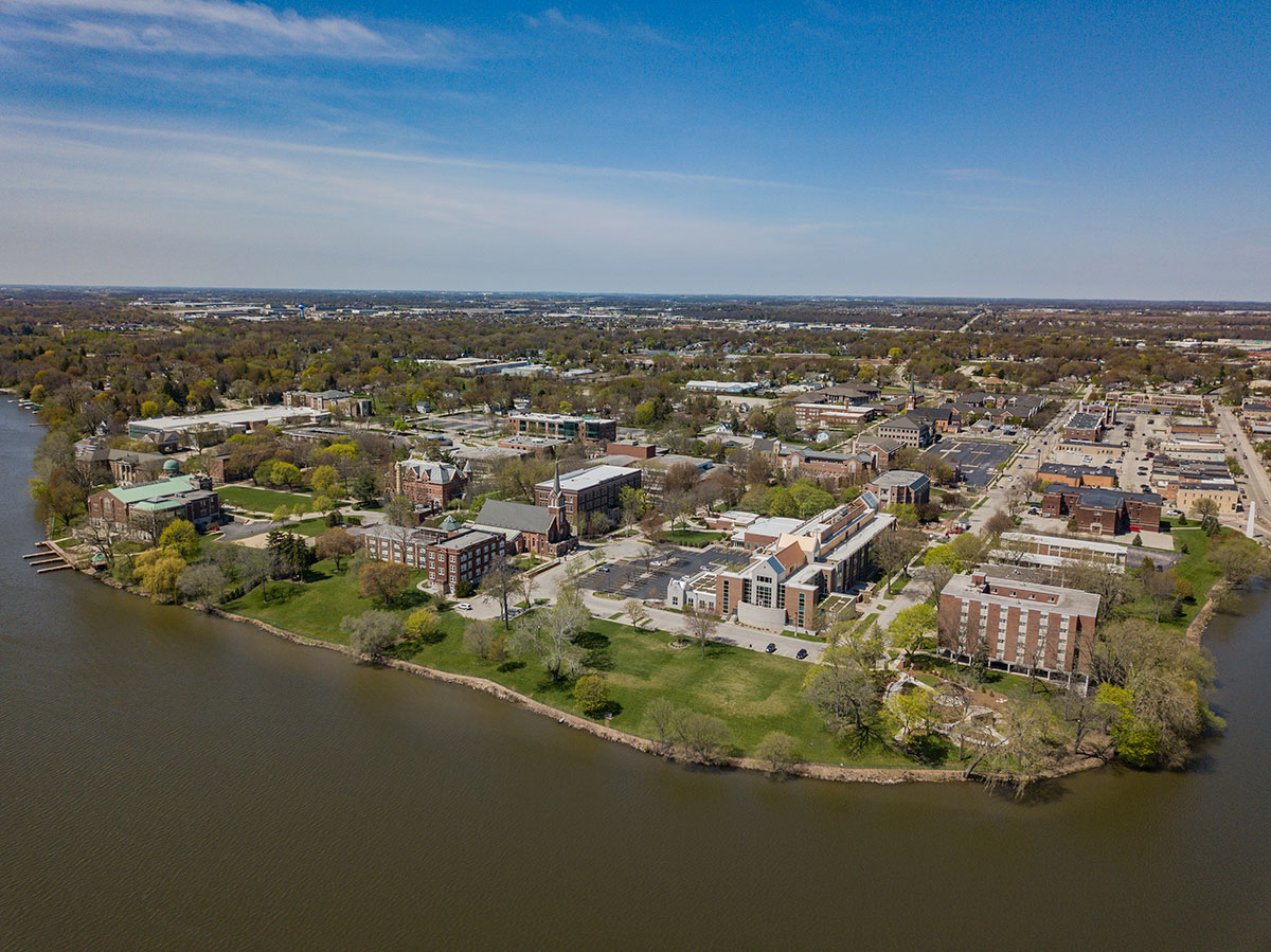 Saint Norbert College Campus drone photo