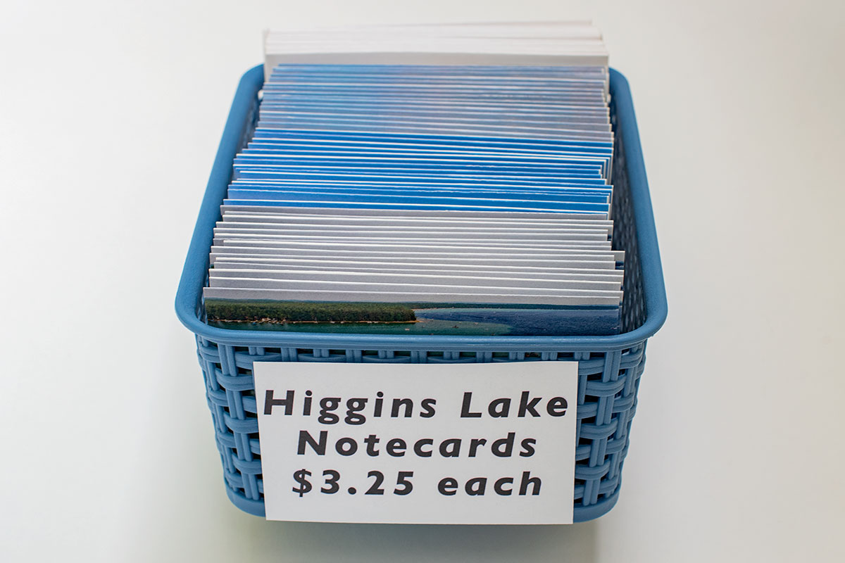 Higgins Lake notecards basket  photo
