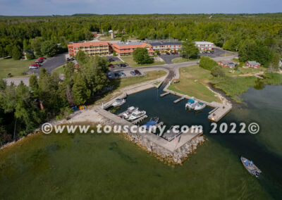 Rowleys Bay Resort aerial drone photo