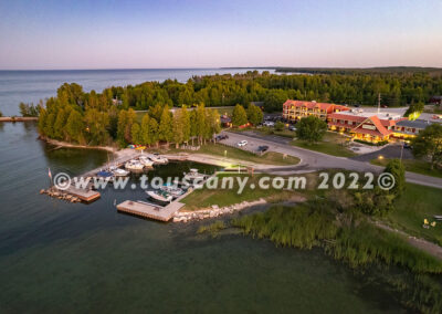Rowleys Bay Resort aerial drone photo