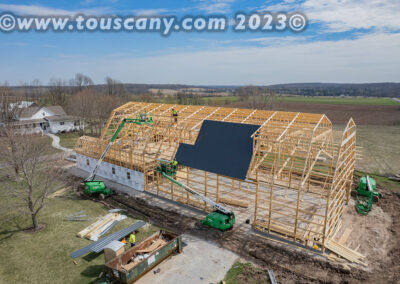 A barn being built in Brussels, WI photo
