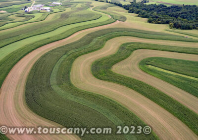 A contour farm fields in the Driftless area of Southeastern Wisconsin photo