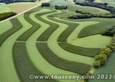 A contour farm fields in the Driftless area of Southeastern Wisconsin photo