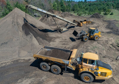 earth moving truck and excavators photo
